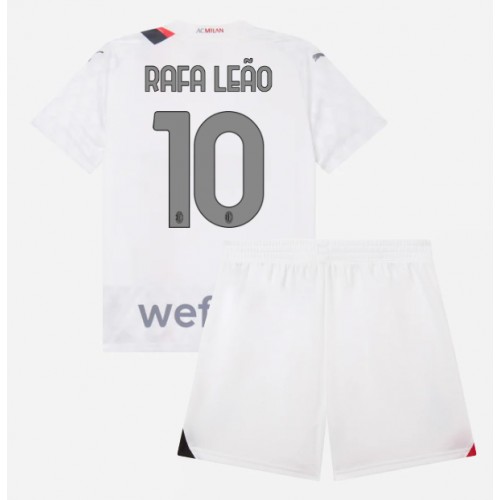 Otroški Nogometni dresi AC Milan Rafael Leao #10 Gostujoči 2023-24 Kratek Rokav (+ Kratke hlače)